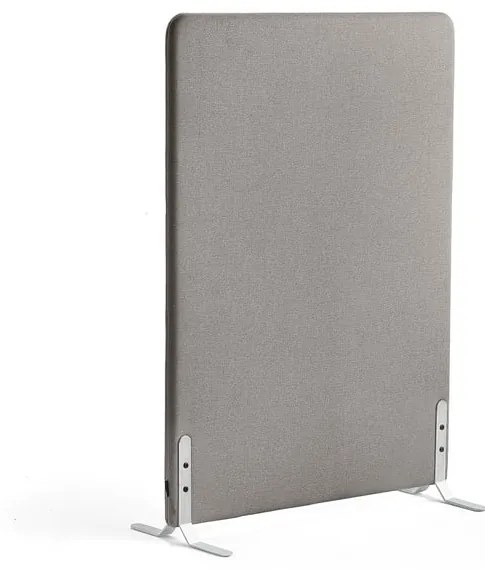 Paraván ZONE, 1360x1000x46 mm, látka Rivet, biele nožičky, striebornošedá