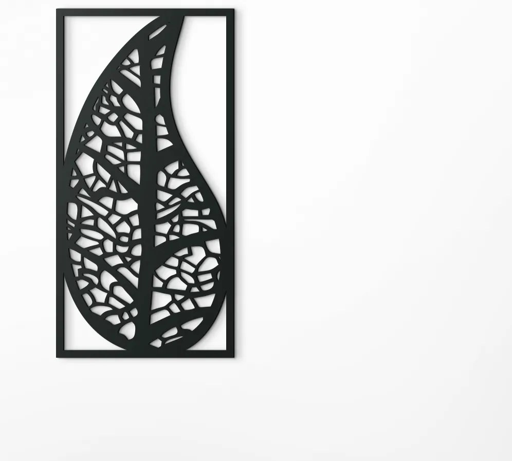 drevko Drevená dekorácia List v kvapke Rozmer obrazu: 44,5 x 22,5 cm, Farba dekorácie: Čierna