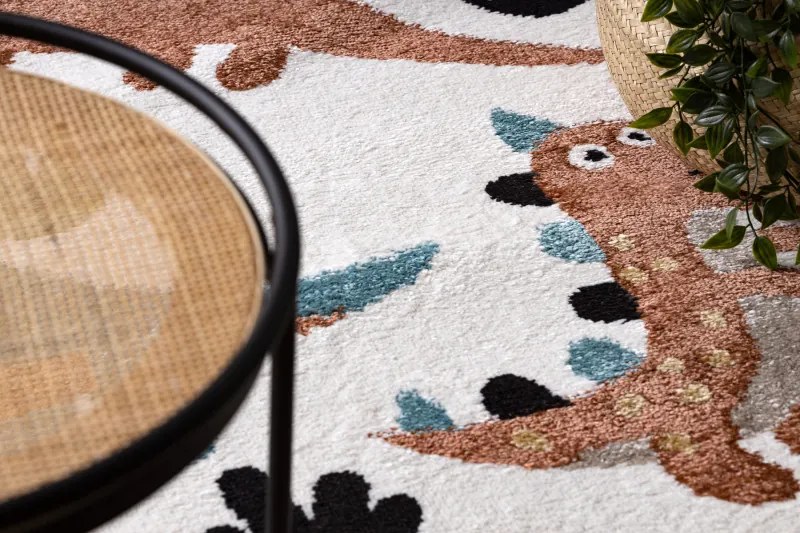 Dywany Łuszczów, Detský kusový koberec Fun Dino cream, 140x190, viacfarebná, detská izba