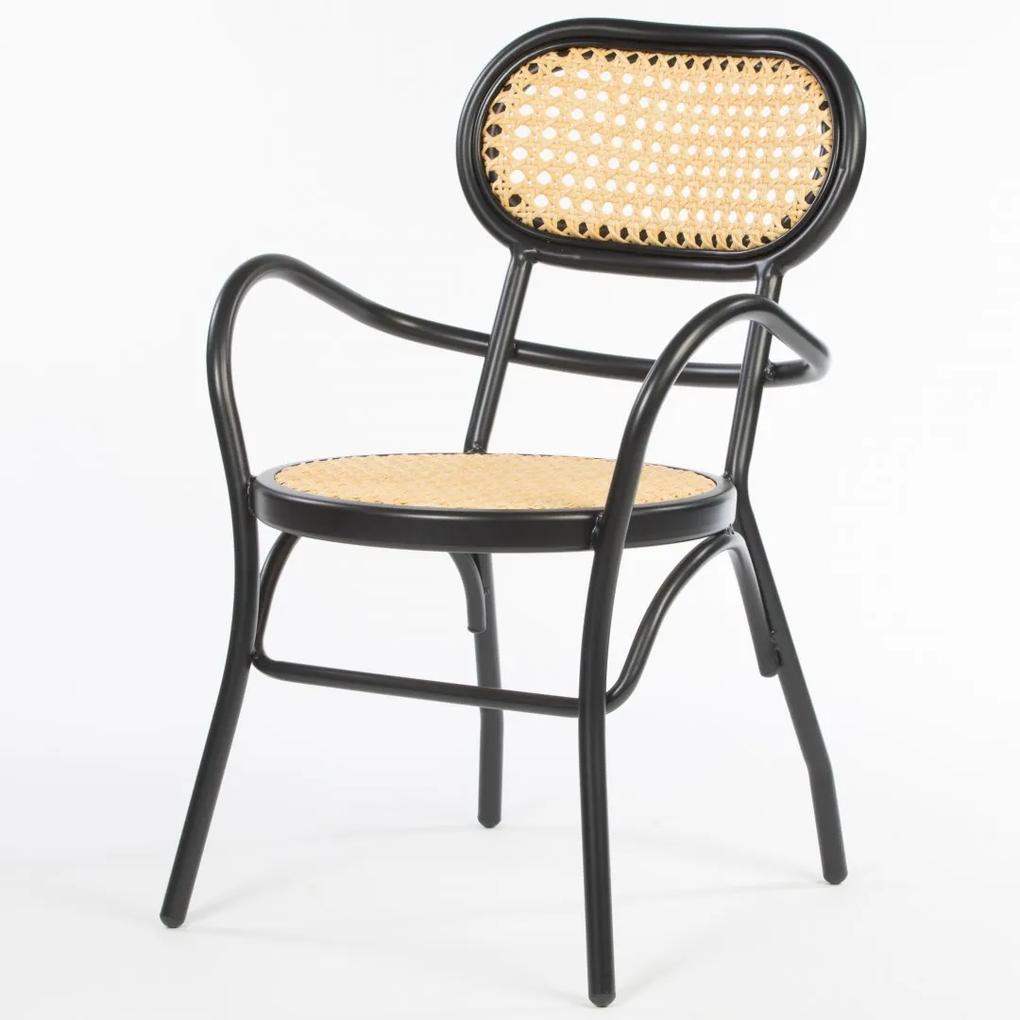 ALEC záhradná stolička s podrúčkami black
