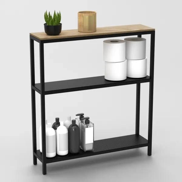 Kúpeľňový regál 67x60 cm čierna