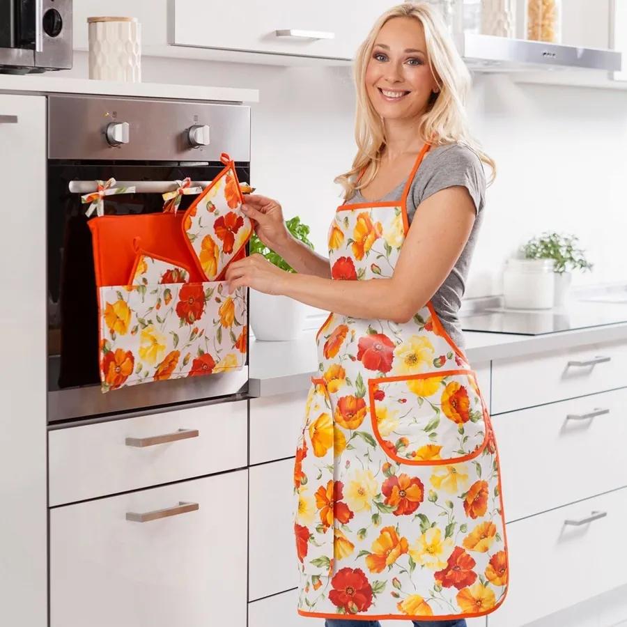 Die moderne Hausfrau Kuchyňská zástěra Květy