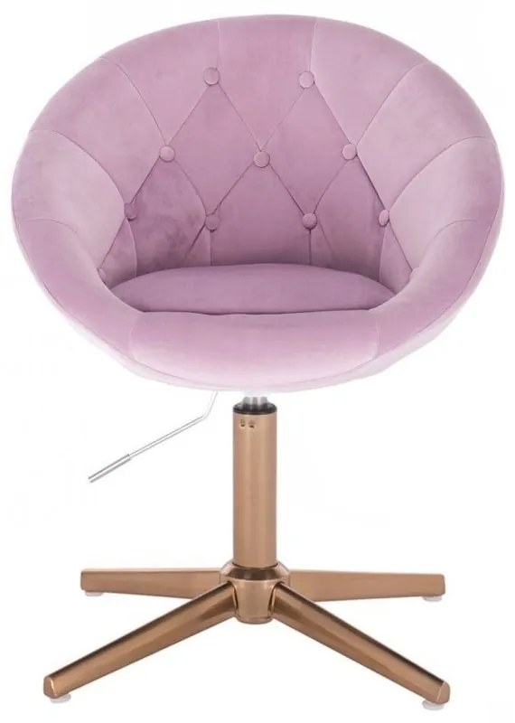LuxuryForm DESIGN Kreslo VERA VELUR na zlatom kríži - levanduľa