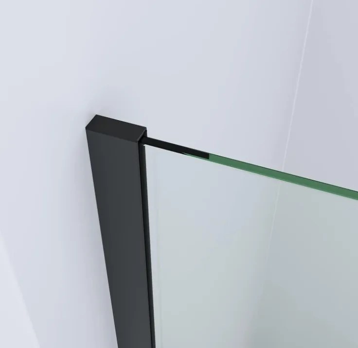 Erga Paris, sprchová zástena Walk-In 140x200 cm, 8mm číre sklo, čierny profil, ERG-V02-PARIS-140x200-CL-BK