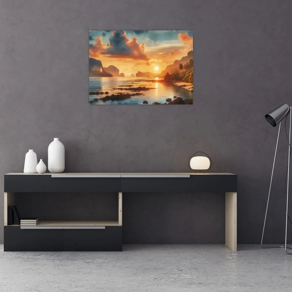 Obraz - Pohľad z pláže (70x50 cm)