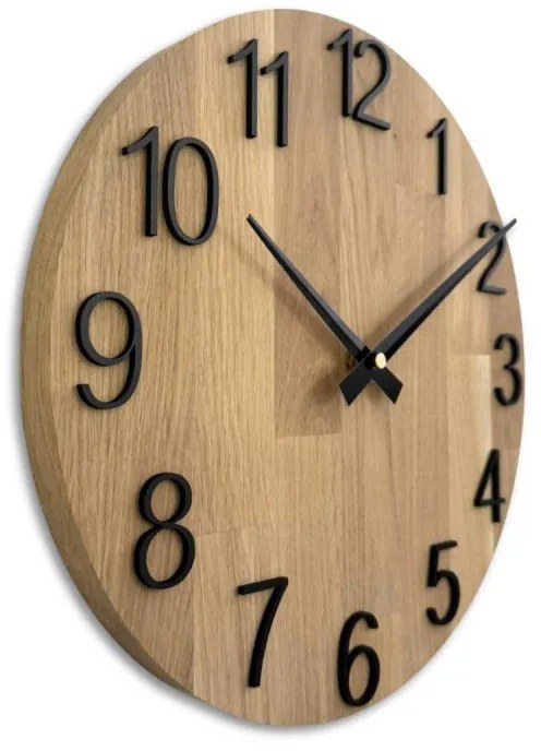 Elegantné nástenné hodiny z masívneho dubu I SENTOP MAS016-OSMO-3071-hands-black
