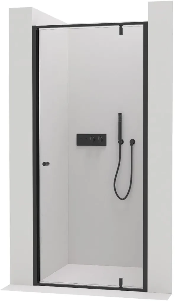 Cerano Ferri, 1-krídlové sprchové dvere 80x195 cm, 6mm číre sklo, čierny profil, CER-CER-425632