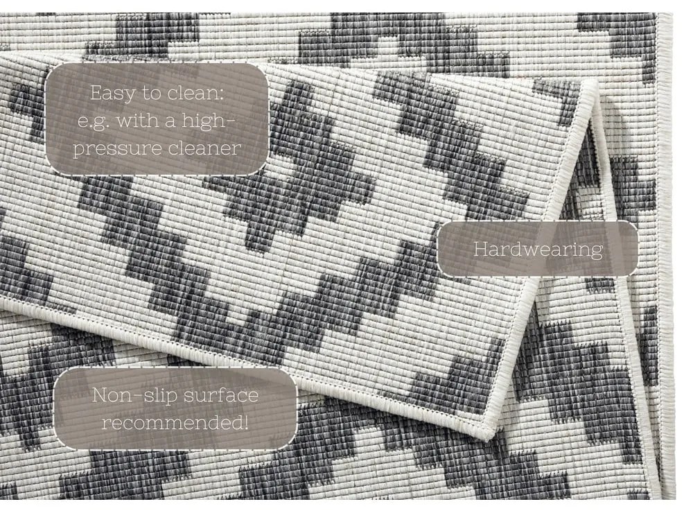 Sivý vonkajší koberec NORTHRUGS Malta, 80 x 150 cm