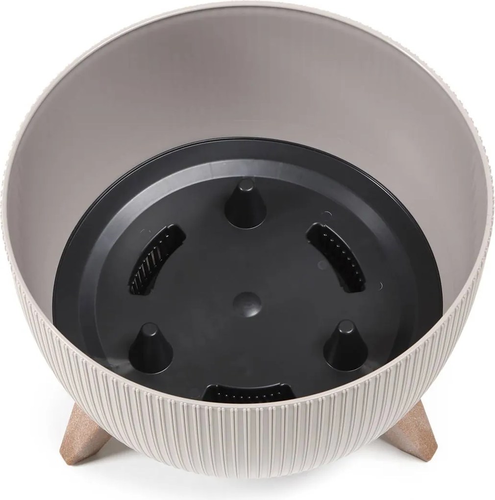 PLASTOVÝ KVETINÁČ ROSA LINEA ECO SADA 2KS 15X24,3 CM+18,3X29,2 CM HNEDÁ