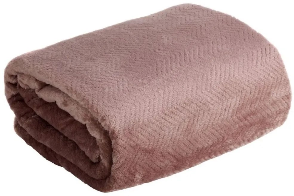 Plyšová deka s reliéfnym vzorom staroružová Šírka: 150 cm | Dĺžka: 200 cm