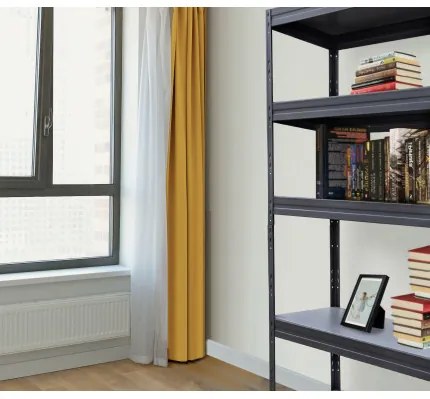 TvojRegal REGÁL PREMIUM 180X90X40 5 políc - čierna/sivá