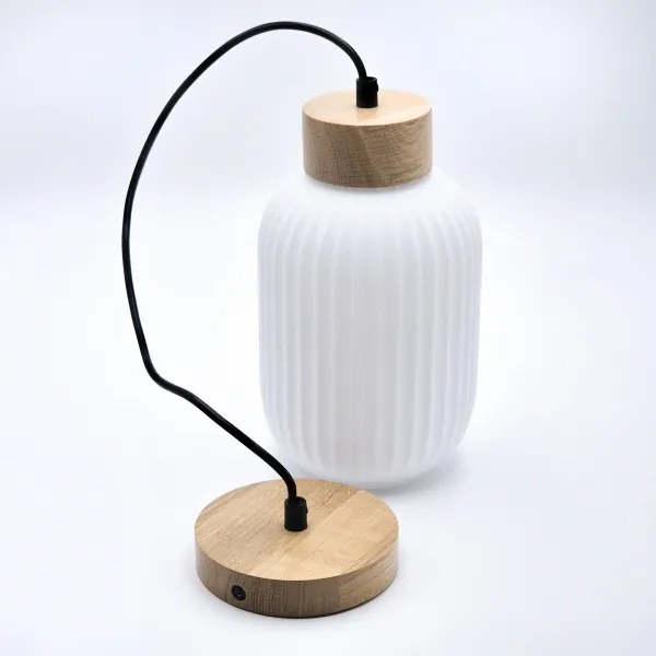 Luster na lanku HARMONY 1xE27/15W/230V pr. 14 cm biela/dub