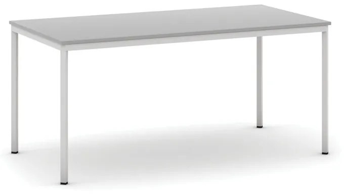 Jedálenský stôl, 1600 x 800 mm, sivá podnož, sivá