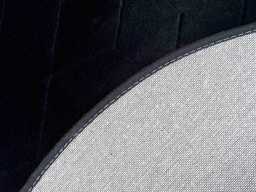 TZ Čierny okrúhly koberec 3D Rabbit Rozmer: 200 cm