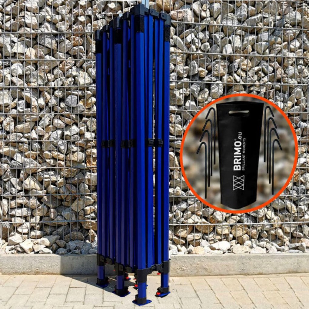 BRIMO Záhradný altánok 3×6 m – skladací s 3 stenami - s 3 stenami - Modrá 24