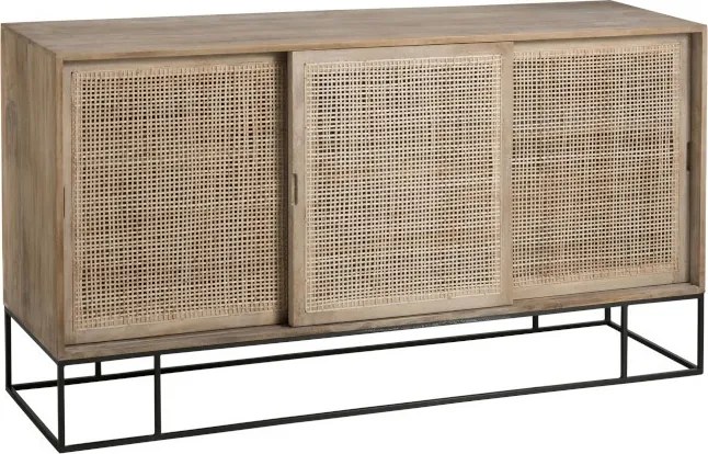 Drevená komoda s dvierkami Woven - 160*45*85cm
