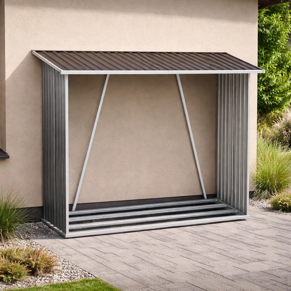 Záhradný drevník BestBerg BBSH-F002G / 1,8 m² / 217 x 83 x 154 cm / sivá