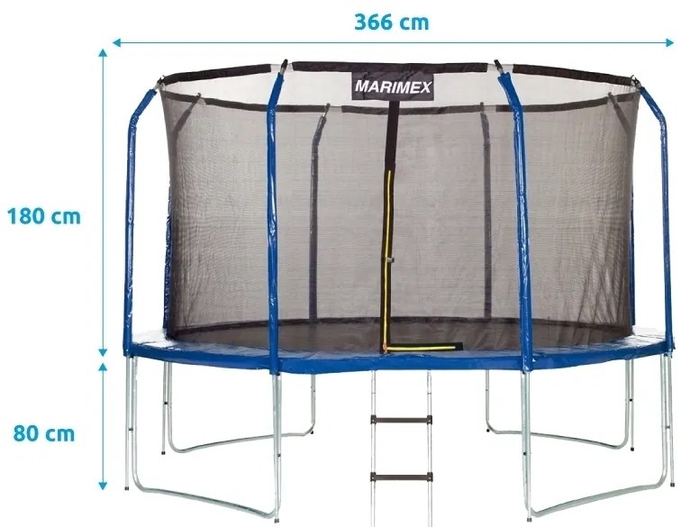 Marimex | Trampolína Marimex Standard 366 cm - zelená + vnútorná ochranná sieť + schodíky ZADARMO | 19000101