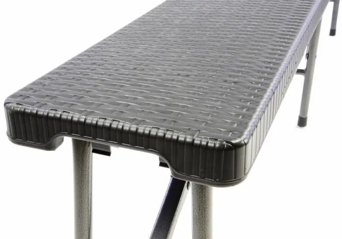 Garthen 39509 Záhradný set lavice a stôl v ratanovej optike - čierna