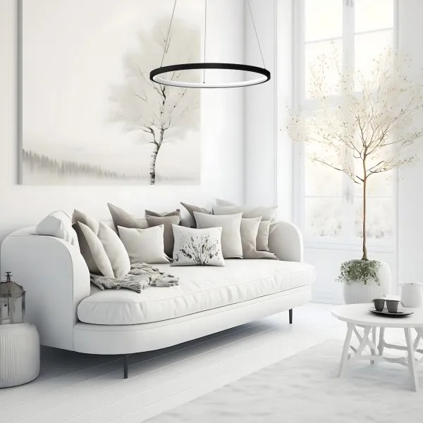 LED Luster na lanku HOOP LED/27W/230V pr. 50 cm 4000K čierna