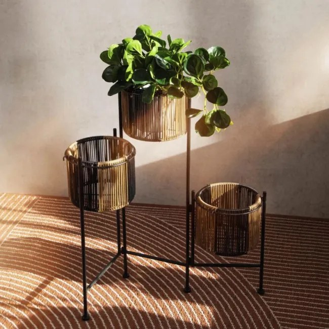 Stojan na kvety FLOERO béžový / čierny 876023