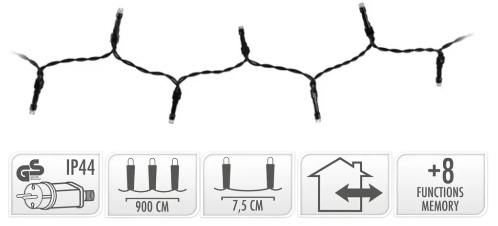 Vánoční světelný LED řetěz Decor II 9 m vícebarevný