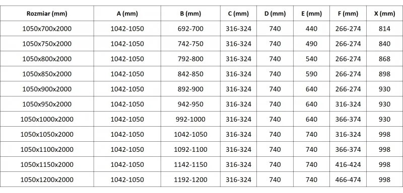 Mexen Lunar, L Duo výklopný sprchový kút 105 x 90 cm, 8mm číre sklo, zlatý matný profil, 834L-105L-090P-55-00