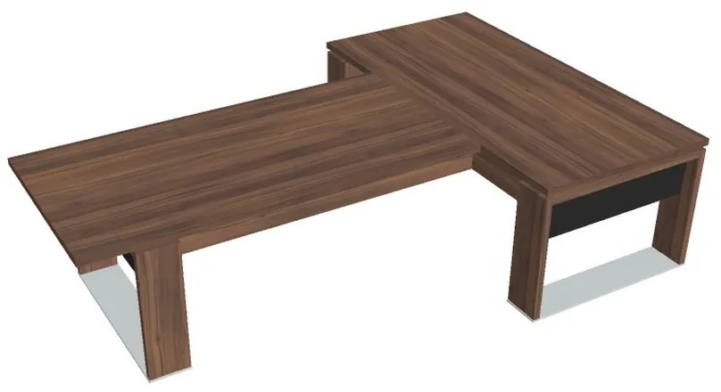Stôl Verno+ S 200 x 300 cm s rokovacím prvkom, orech / čierna