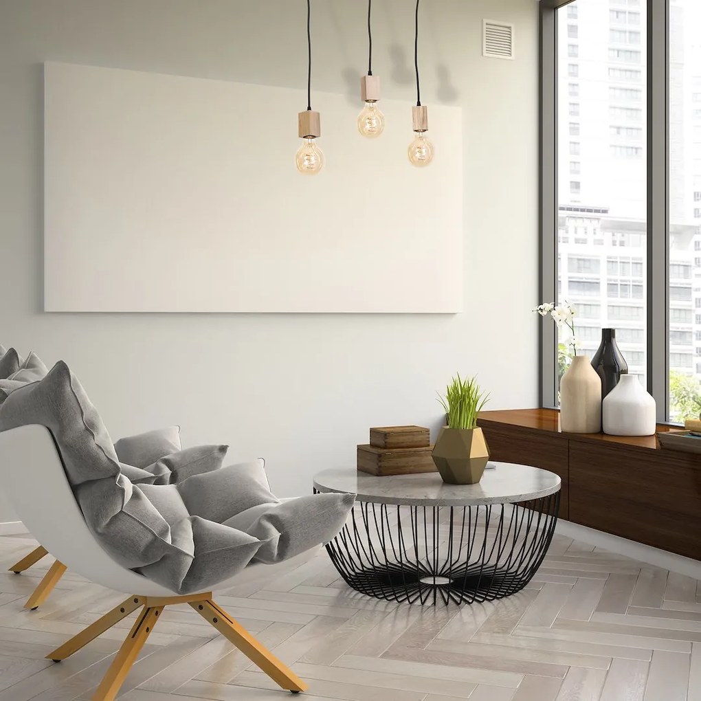 Závesné svietidlo Jack 3, drevené telo svietidla