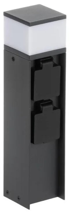Kanlux 38763-Vonkajšia lampa s 2 zásuvkami DASTEN 1xG9/11W/230V 30 cm IP44 čierna