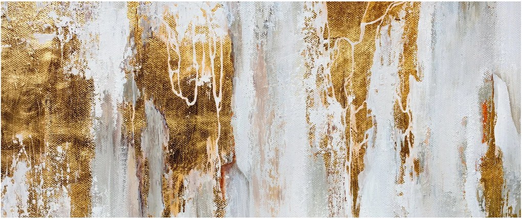 Obraz - Abstrakcia so zlatou (120x50 cm)