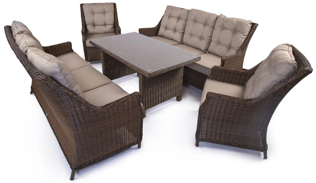 Záhradná jedálenská súprava BERKLEY 8 Farba: tmavohnedý melír