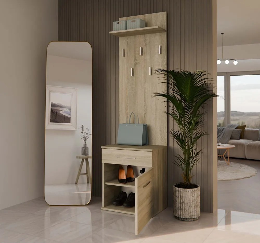 Predsieňová zostava Dialogos 2 (dub sonoma). Akcia -18%. Vlastná spoľahlivá doprava až k Vám domov. 1132569