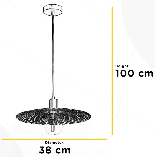 ONLI - Luster na lanku GOLDEN 1xE27/22W/230V zlatá/čierna