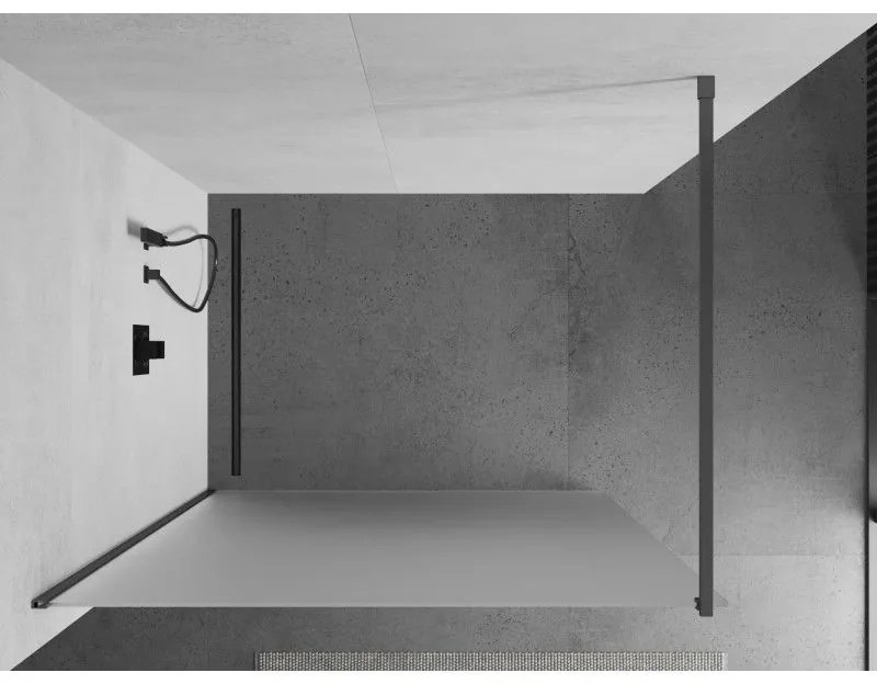 Mexen Kioto, sprchová zástena Walk-In 70 x 200 cm, 8mm sklo námraza, grafitový profil, 800-070-101-95-30