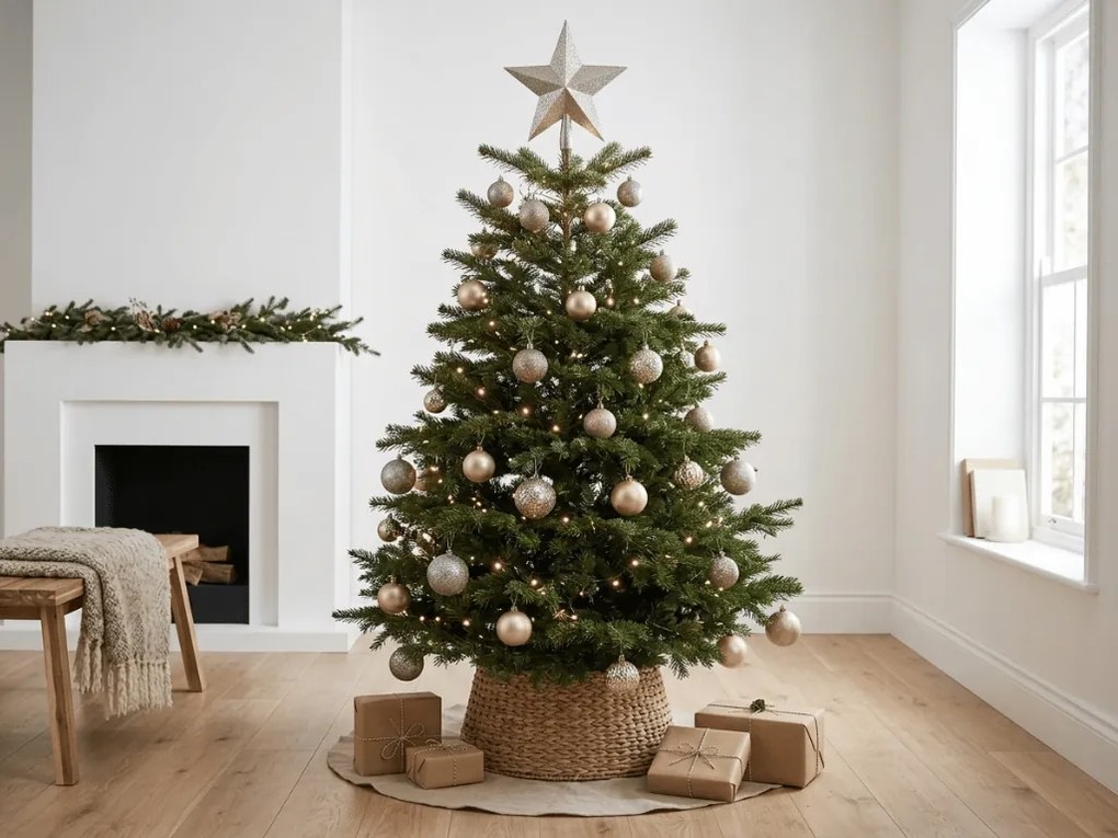 Špička na vianočný stromček hviezda GLIMORA 22 cm, zlatá