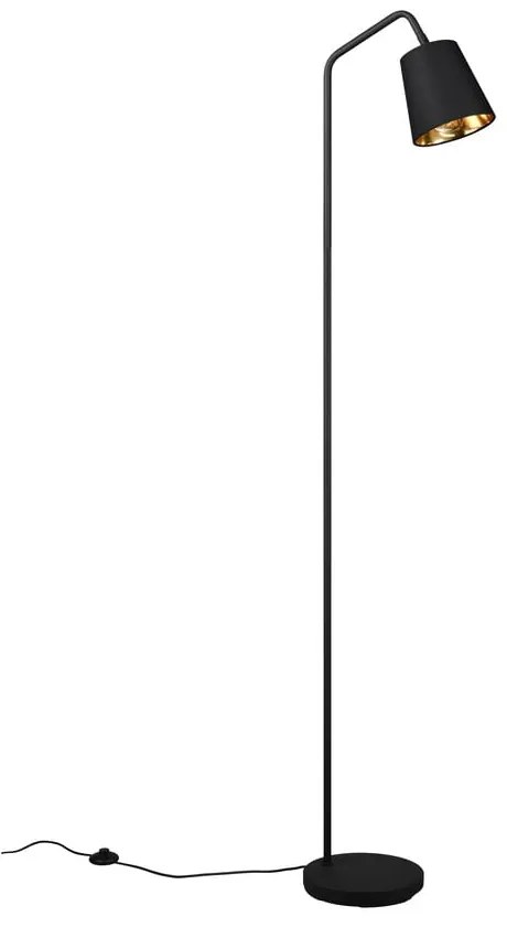 Čierna stojacia lampa s textilným tienidlom (výška 148 cm) Buddy – Reality