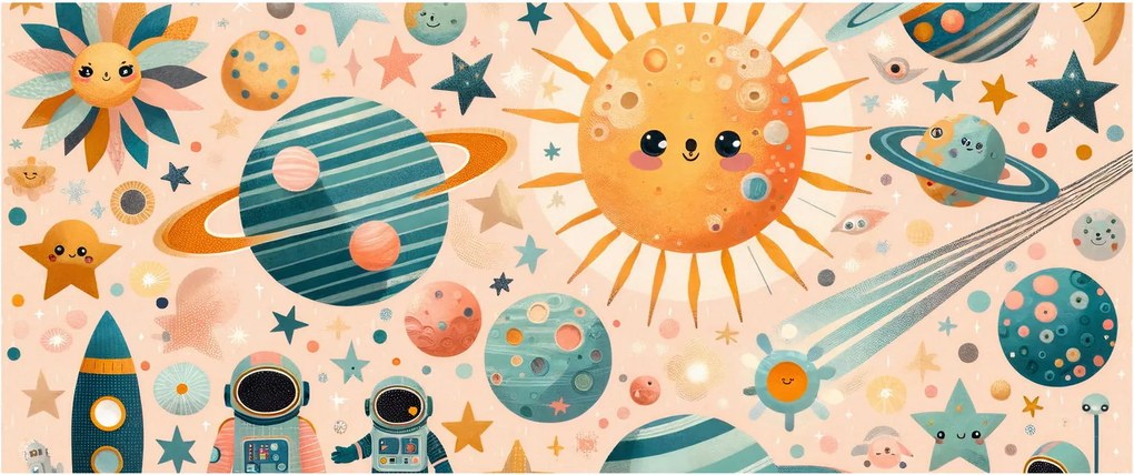 Obraz - Kúsky z vesmíru (120x50 cm)