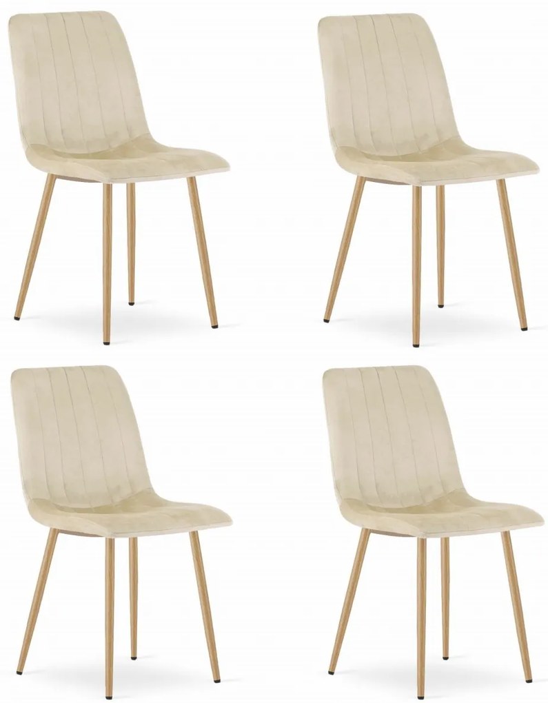 AKCIA Krémová zamatová stolička LAVA II. akosť