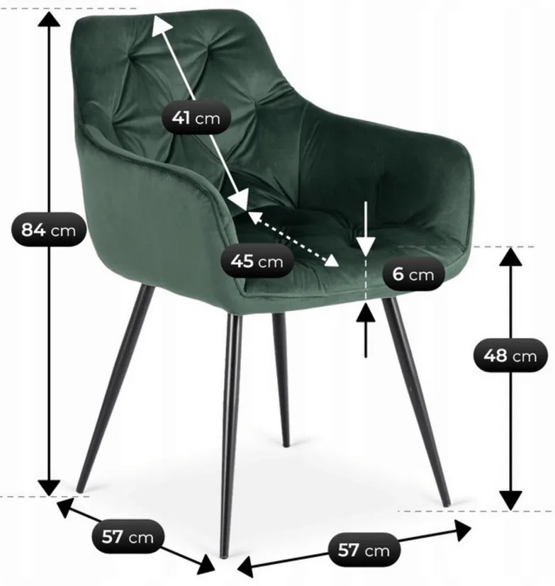 Stolička STAR zelená velúrová