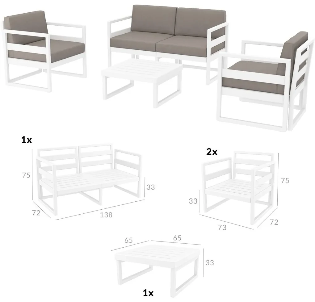 MYKONOS záhradný set taupe