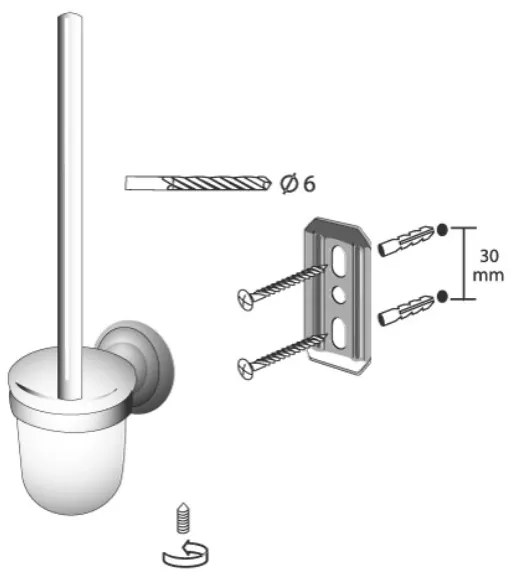 BISK Erga Deco, toaletná WC kefa, antická mosadz, ERG-00412