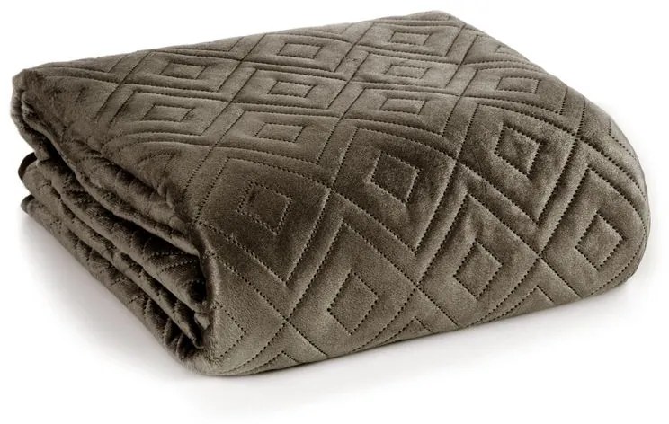 Dekorstudio Luxusný zamatový prehoz na posteľ ARIEL3 v hnedej farbe Rozmer prehozu (šírka x dĺžka): 170x210cm