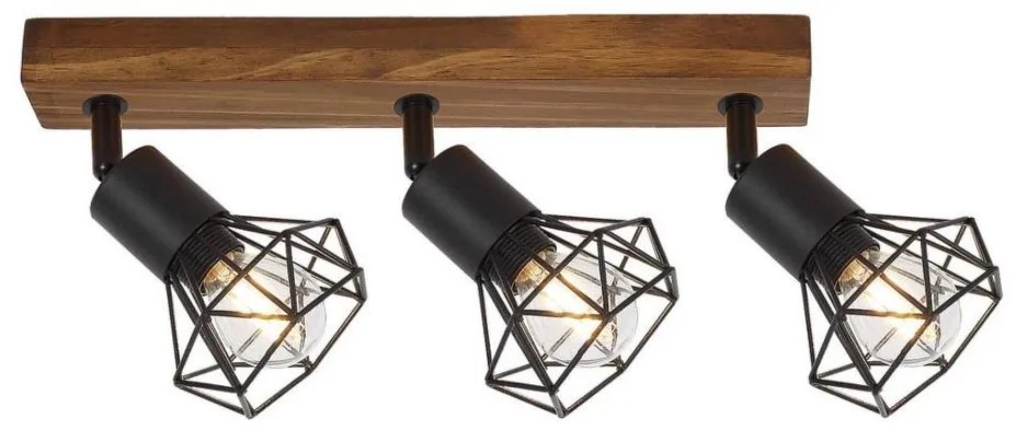 Rabalux 3139 - Bodové svietidlo ZEUS 3xE14/40W/230V dub