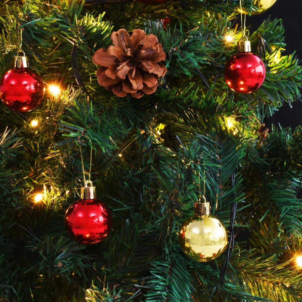 vidaXL Umelý vianočný stromček s ozdobami a LED diódami 150 cm zelený