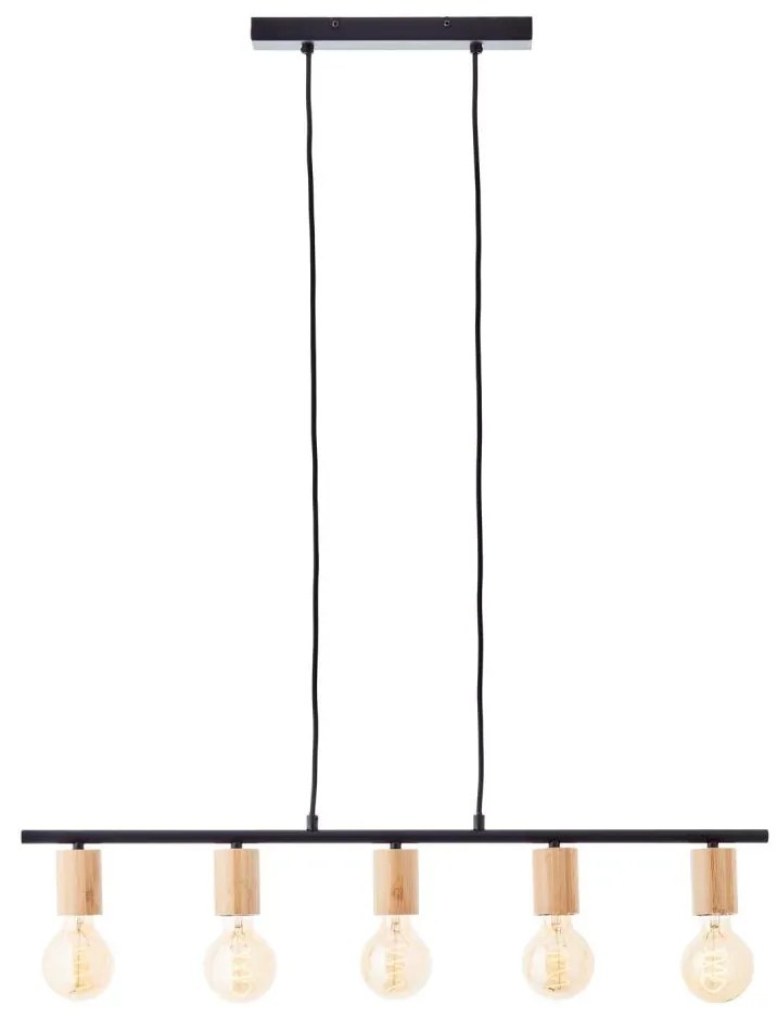 Brilliant - Luster na lane KERRY 5xE27/40W/230V čierny/bambus