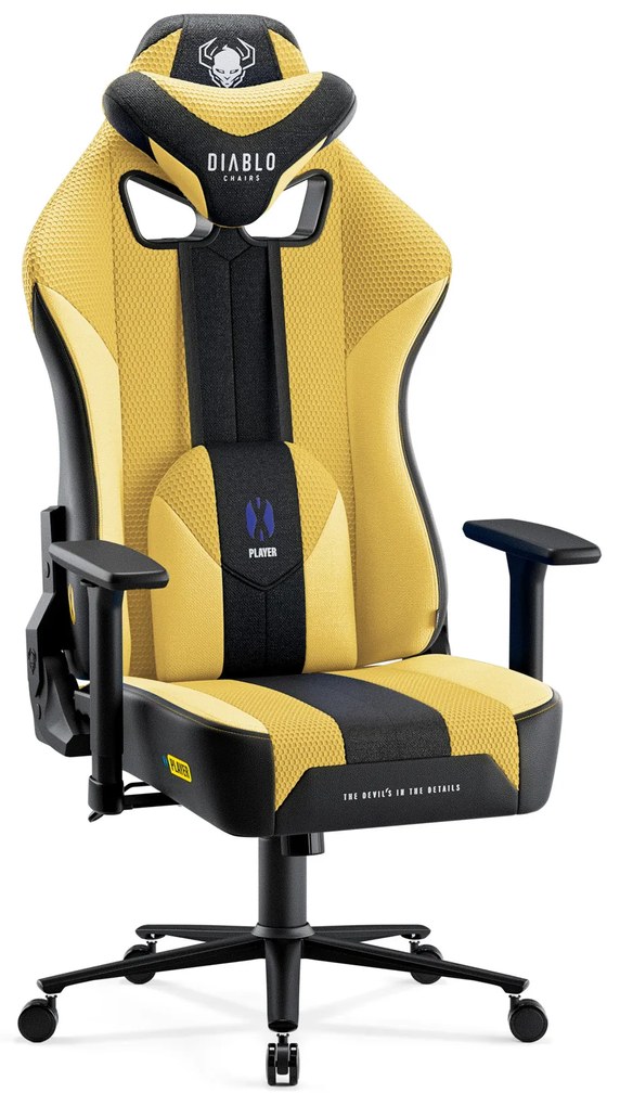 Látkové herné kreslo Diablo X-Player 2.0 Normal Size, Dark Sunflower/ žlté