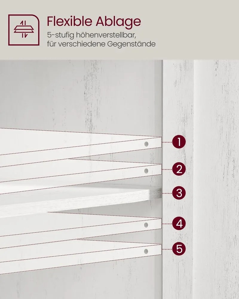 Kuchynská skrinka VASAGLE so zásuvkami a dvierkami BBK341W01