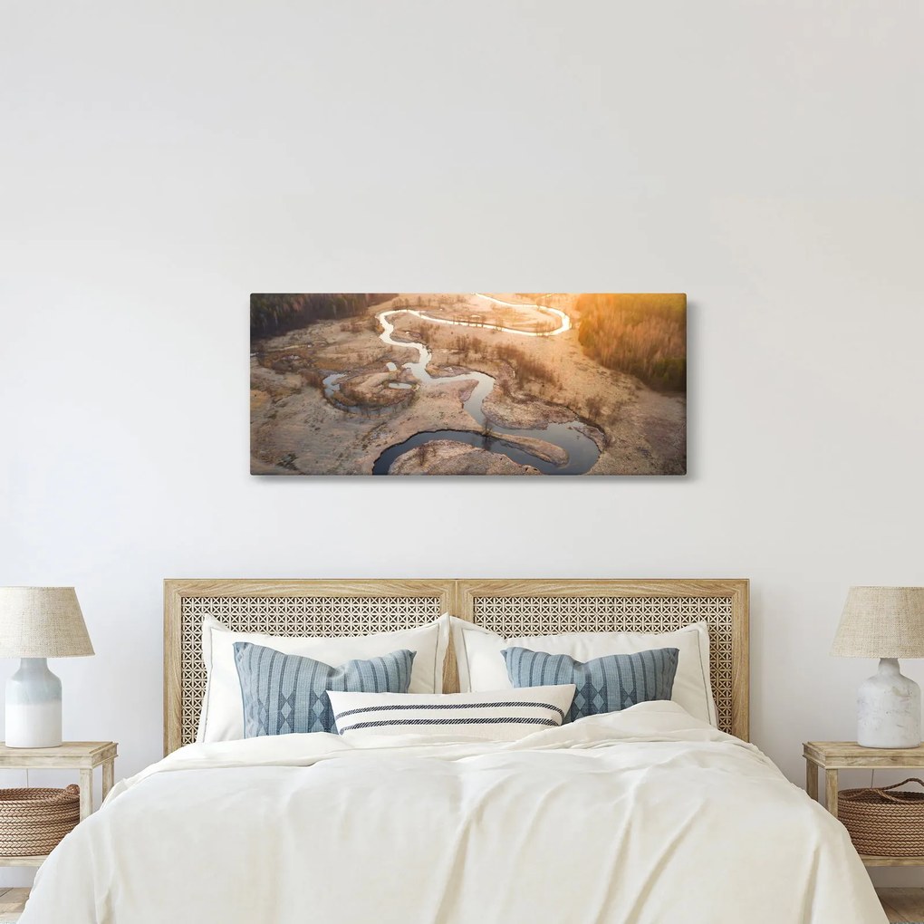 Obraz - Úsvit nad meandrami (120x50 cm)
