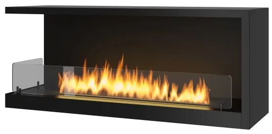 InFire - Rohový BIO krb 110x45 cm 3kW čierna